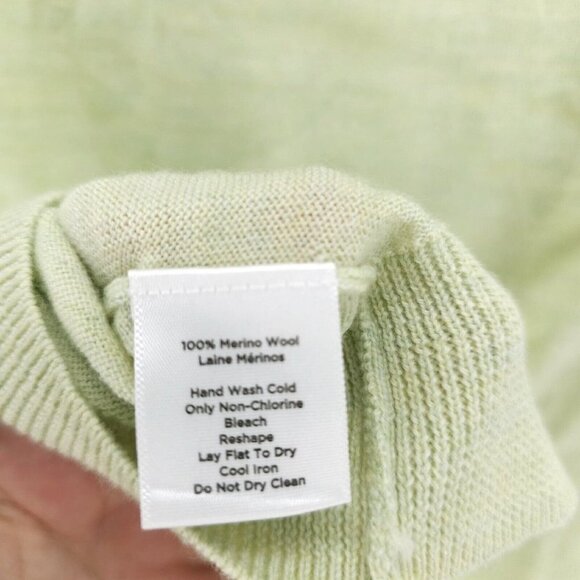 EILEEN FISHER 100% Merino Wool Cardigan Rhinestone Buttons Lightweight Petite S - Picture 7 of 10